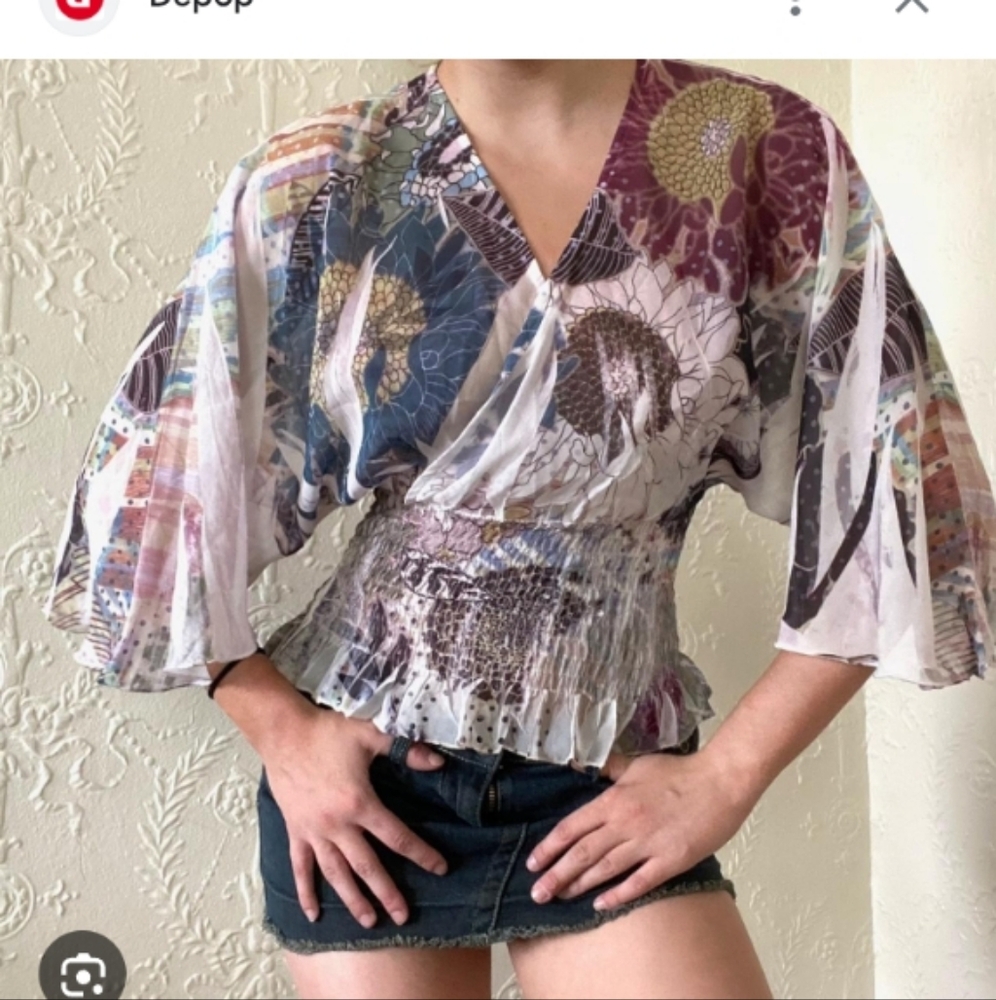 Design Works Floral Patterned Women's Sheer Top